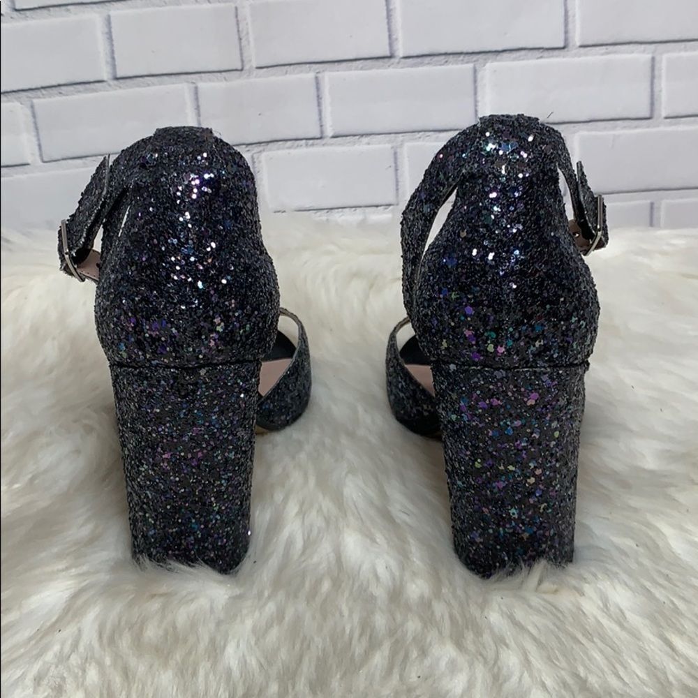 Betsey Johnson Glissten Dark Glitter Shoes Sz 8.5 - Picture 5 of 8
